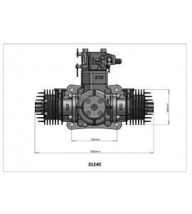 DLE40 dle,40cc model aircraft gasoline engine two-cylinder two-stroke side exhaust natural air-cooled hand start 40CC exhaust