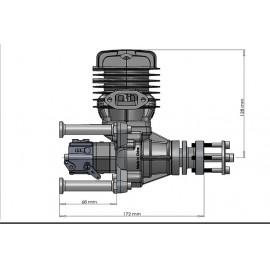 DLE55 dle55cc DLE  model aircraft gasoline engine two-stroke single-cylinder side exhaust natural air-cooled hand start 55CC displacement 