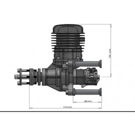 DLE61,dle61,DLE,DLE61 model aircraft gasoline engine single-cylinder two-stroke side exhaust natural air-cooled hand start 61CC displacement 